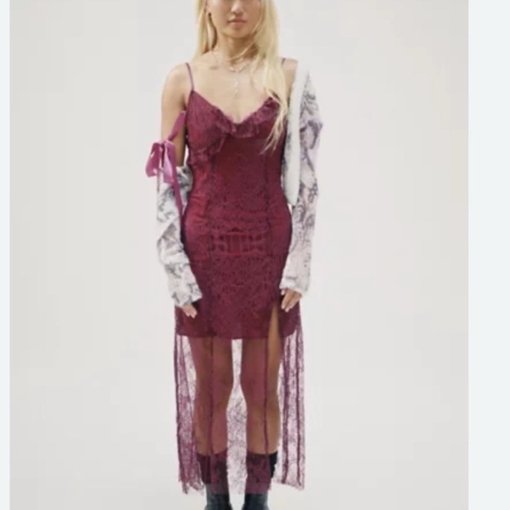 Urban Outfitters Deep Red Lace Dress